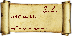 Erényi Lia névjegykártya